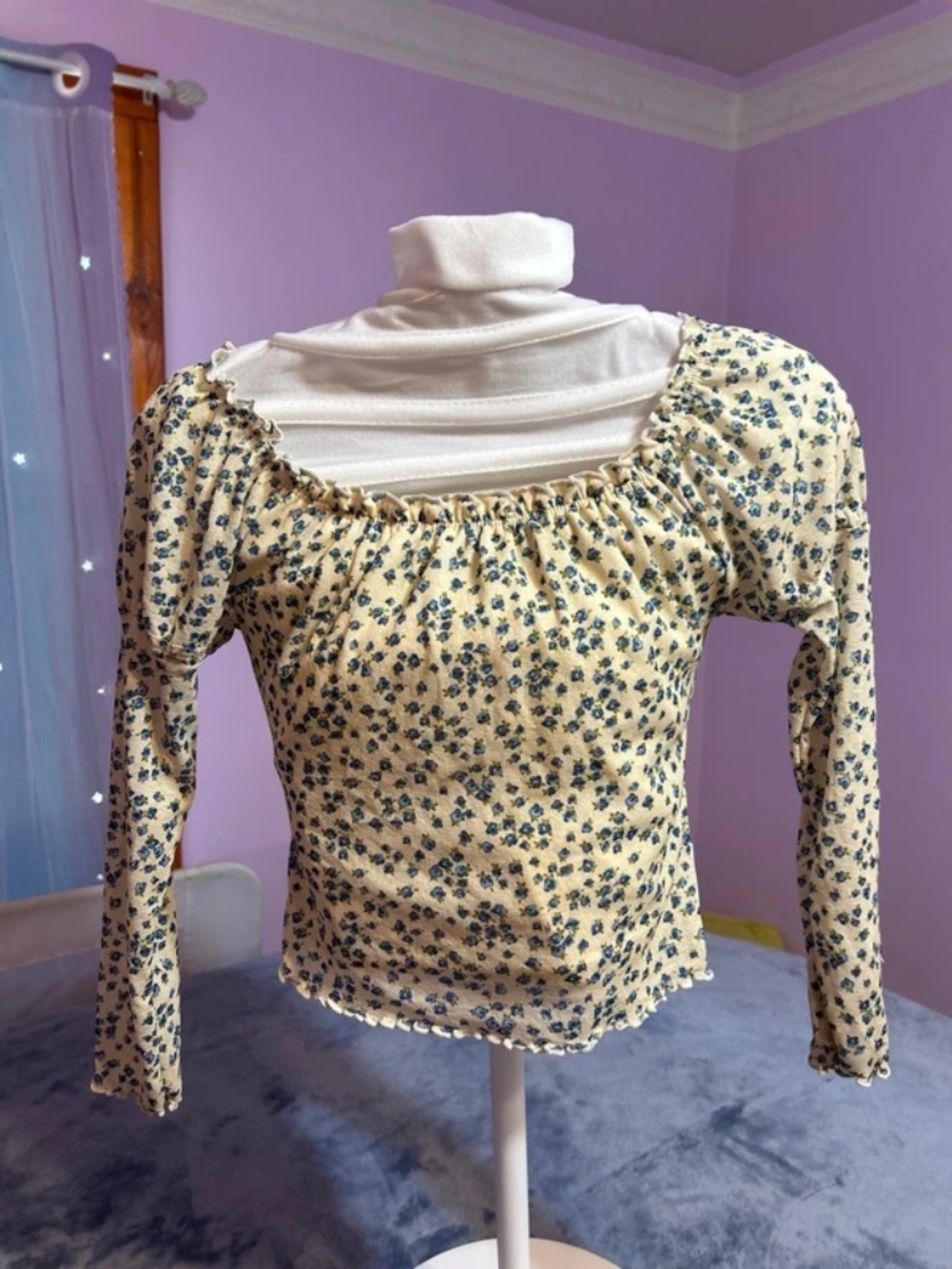 Vtg Rare Mary-Kate and Ashley Nostalgia Cottagecore Floral Peasant Girls Top 7/8